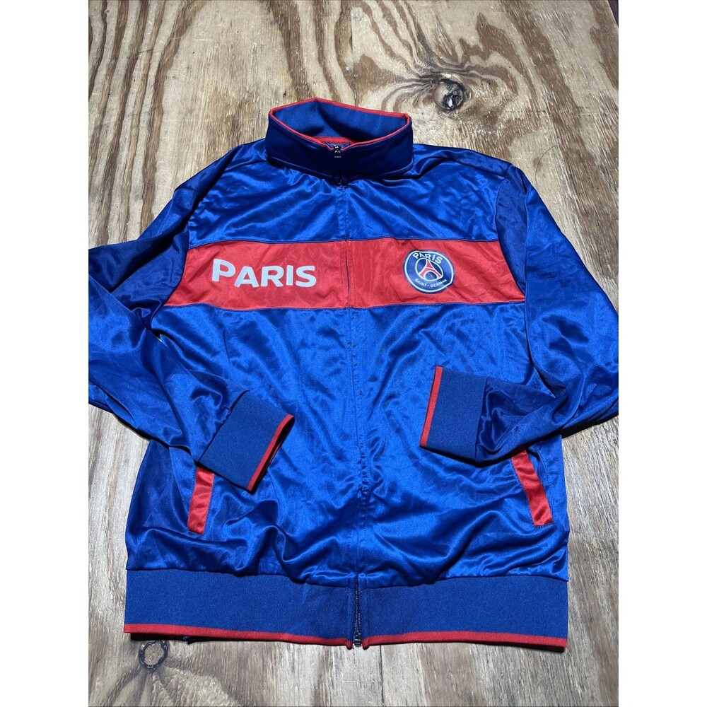 Paris Saint Germain PSG Blue Full Zip Track Jacket Size Large @C9